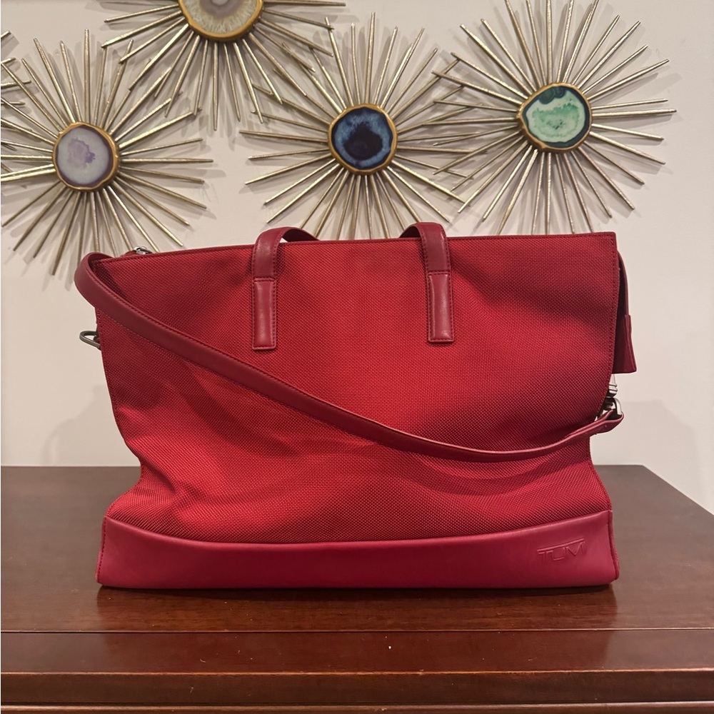 TUMI Red Nylon Laptop Tote Bag – Fits 16” Laptop